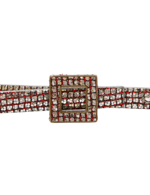 CHANEL silver glitter belt