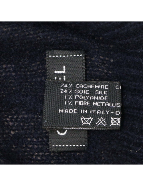 Bonnet CHANEL cachemire bleu nuit sequins broderies CC