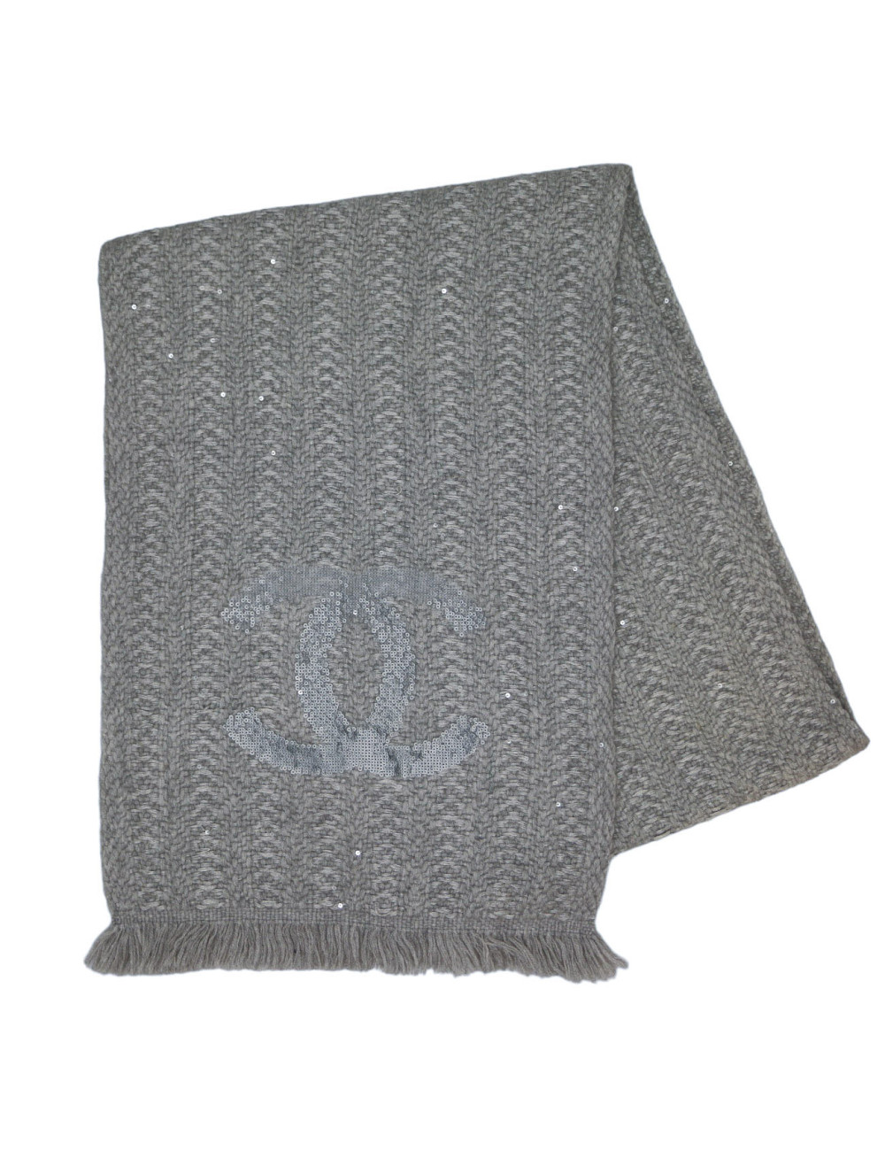 EcharpeCHANEL cachemire et soie grise