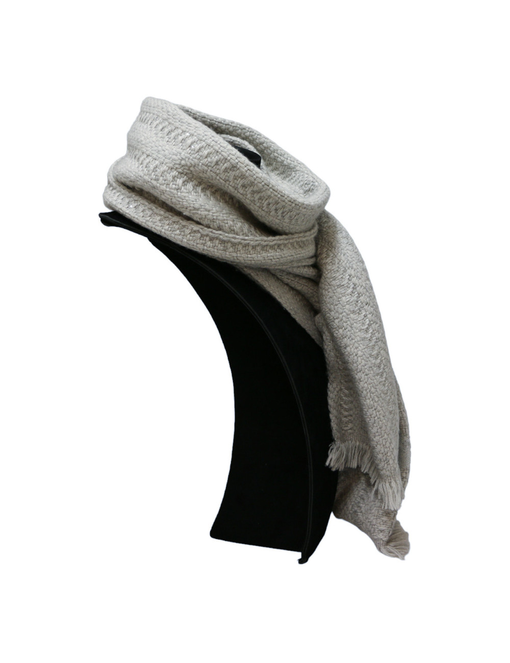 CHANEL grey cashmere and silk scarf