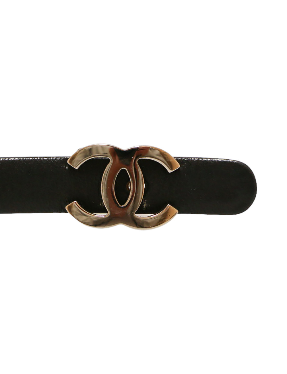 CHANEL narrow black belt