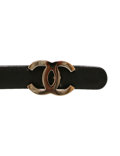 CHANEL narrow black belt