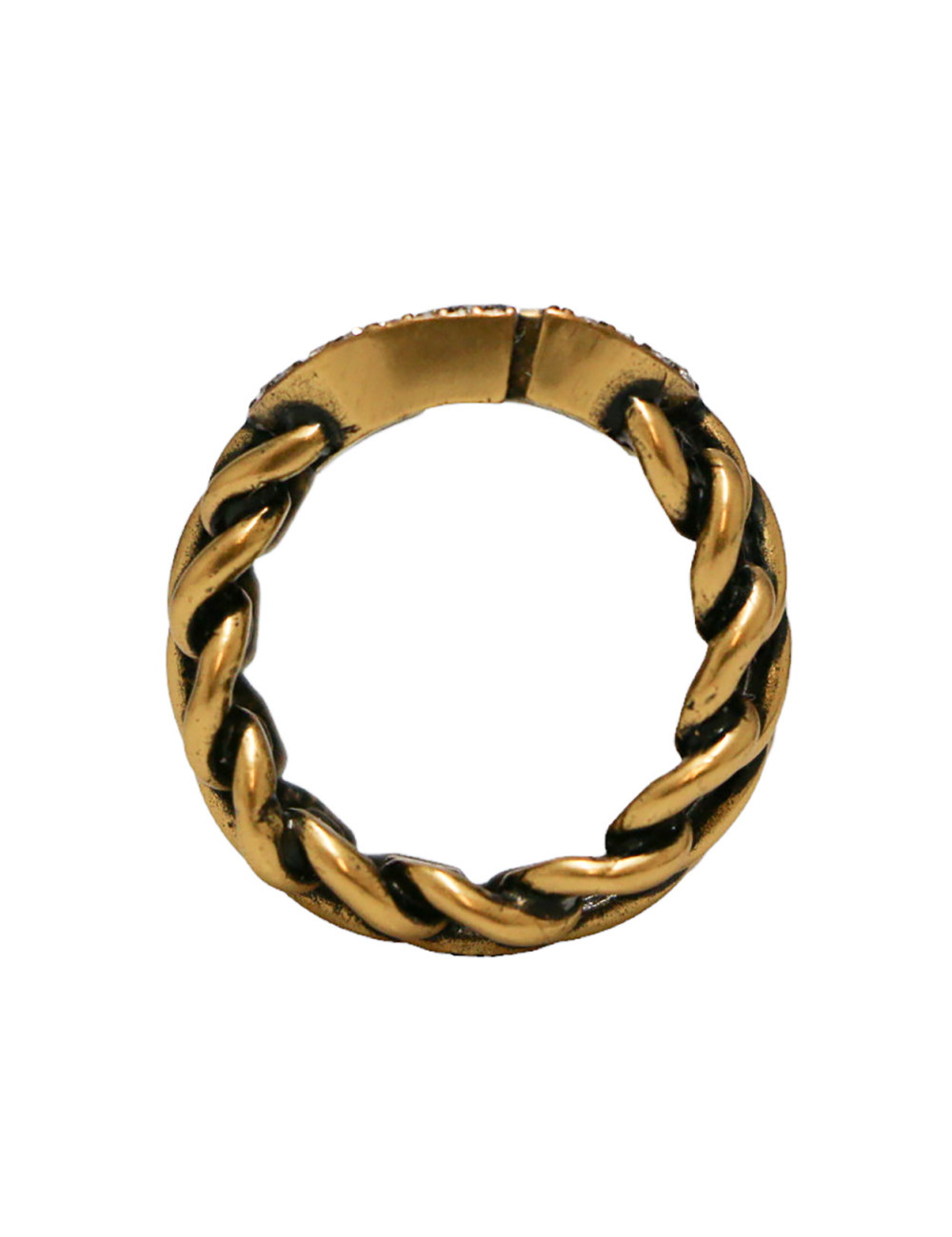 CHRISTIAN DIOR 30 Montaigne antique gold braided ring
