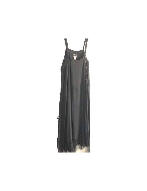 Robe T 50 CHANEL en soie et dentelle noire 