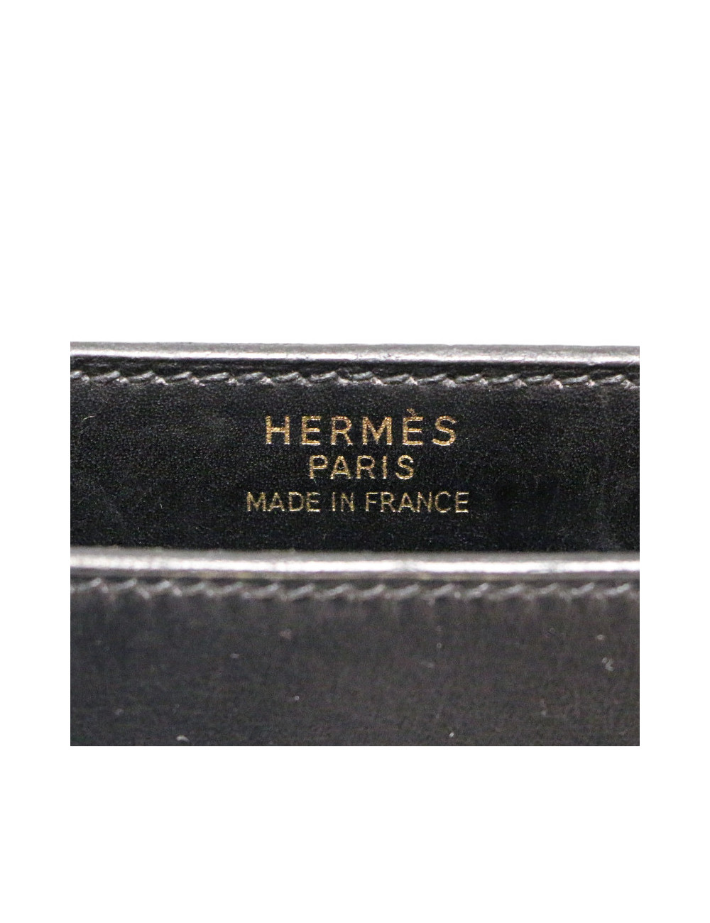 Sac à dépèches HERMES cuir box noir 2 soufflets