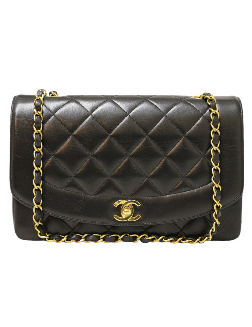 Sac Diana CHANEL cuir noir