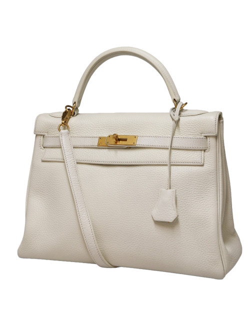 Sac Kelly 32 blanc HERMES taurillon clémence
