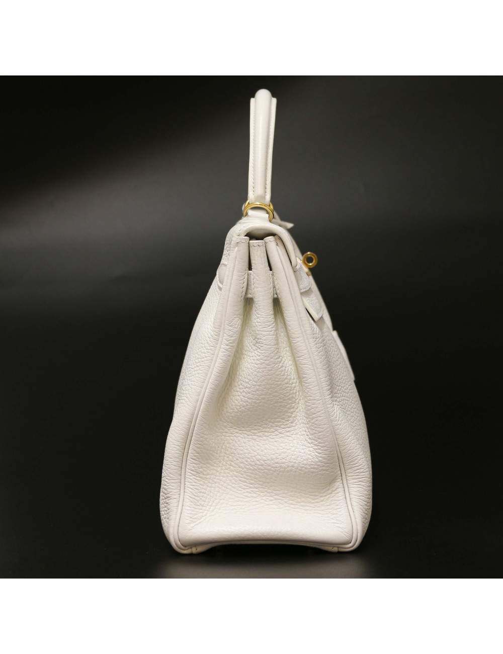 Sac Kelly 32 blanc HERMES taurillon clémence