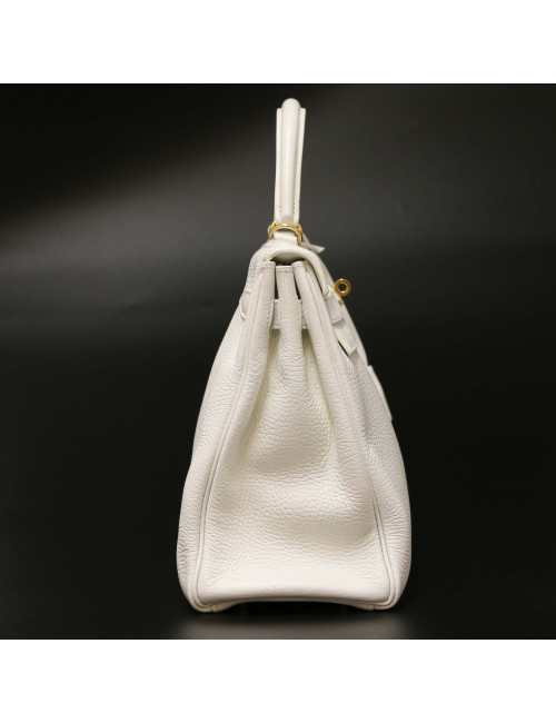 Sac Kelly 32 blanc HERMES taurillon clémence