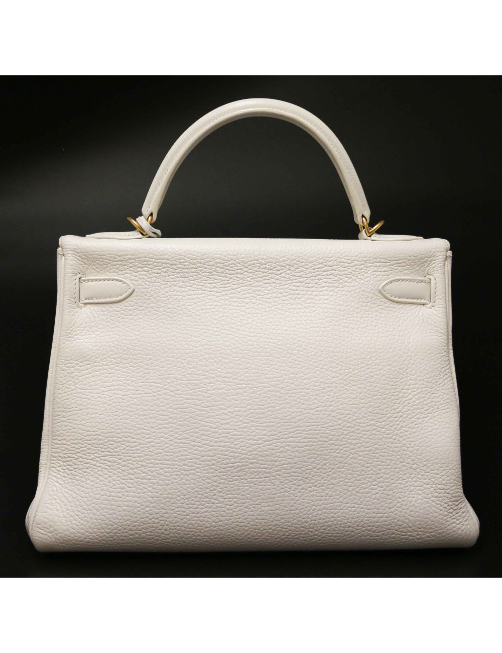 Sac Kelly 32 blanc HERMES taurillon clémence