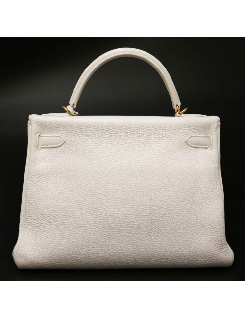 Sac Kelly 32 blanc HERMES taurillon clémence