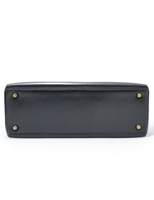 Kelly 32 retourné HERMES cuir de veau Box bleu