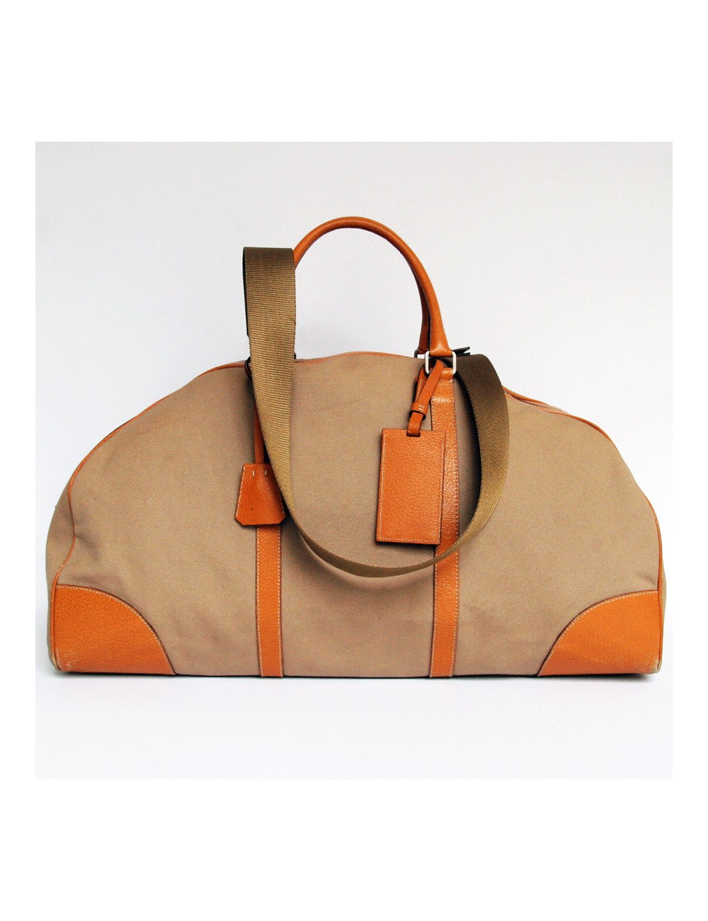 Sac weekender PRADA toile et cuir