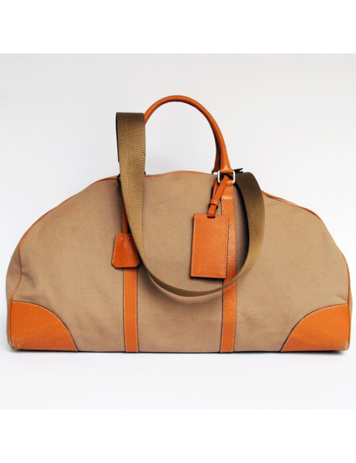 Sac weekender PRADA toile et cuir