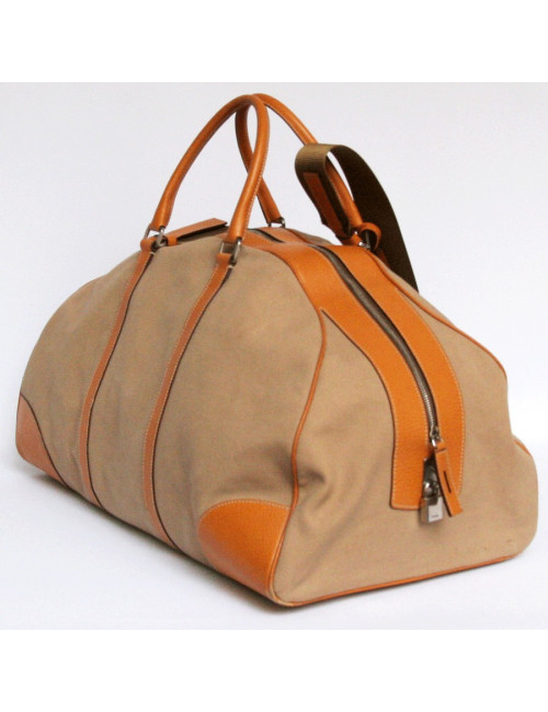 Sac weekender PRADA toile et cuir