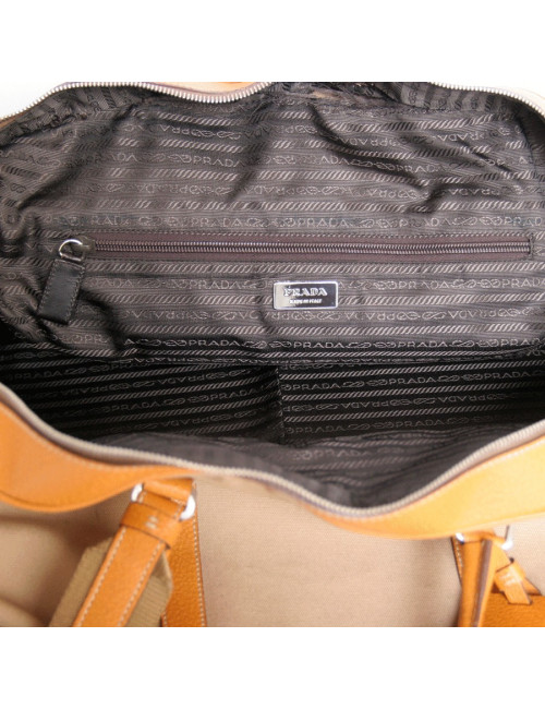 Sac weekender PRADA toile et cuir