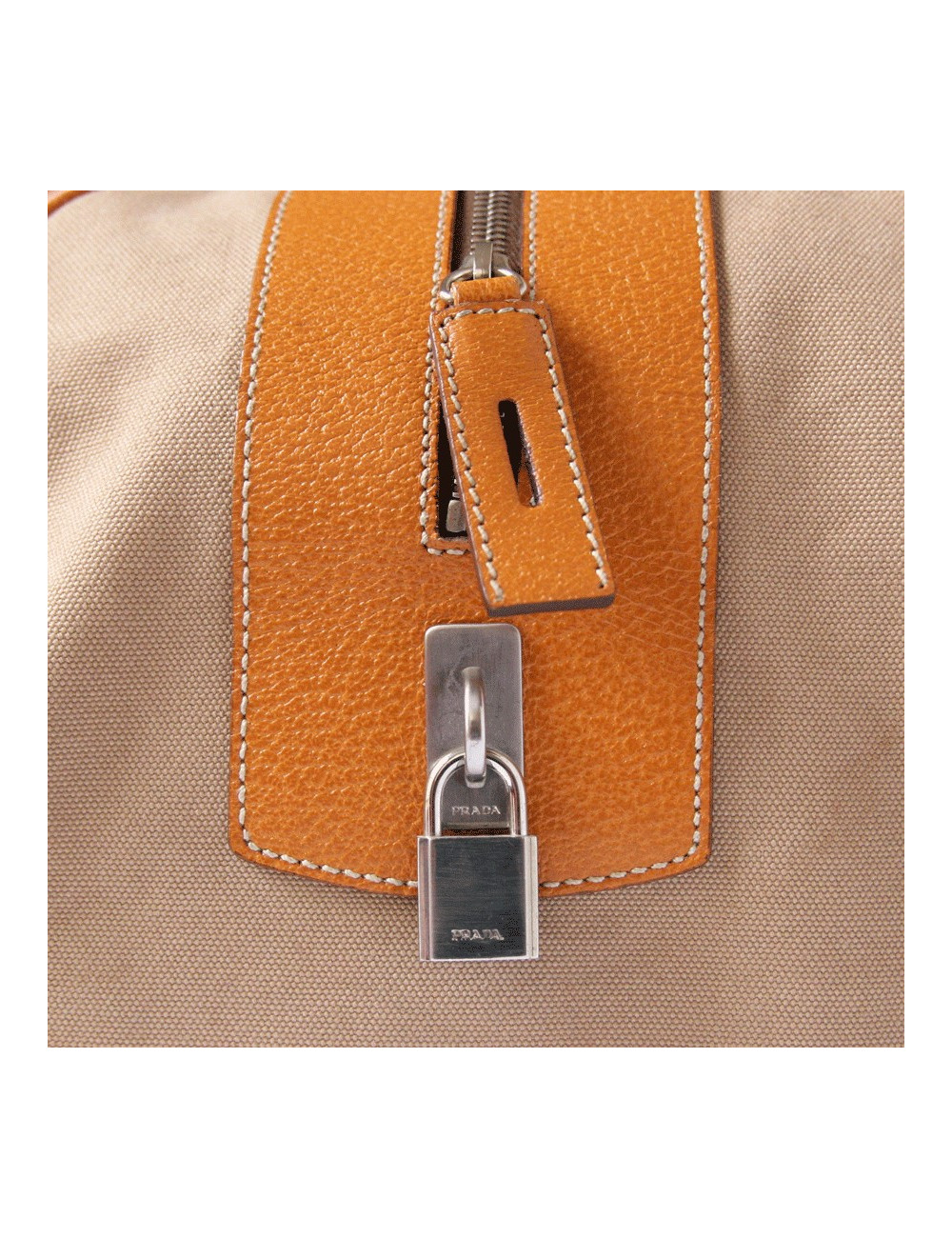 Sac weekender PRADA toile et cuir