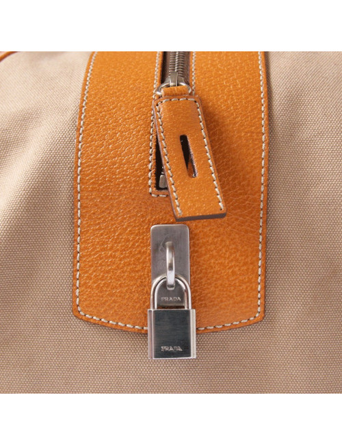Sac weekender PRADA toile et cuir