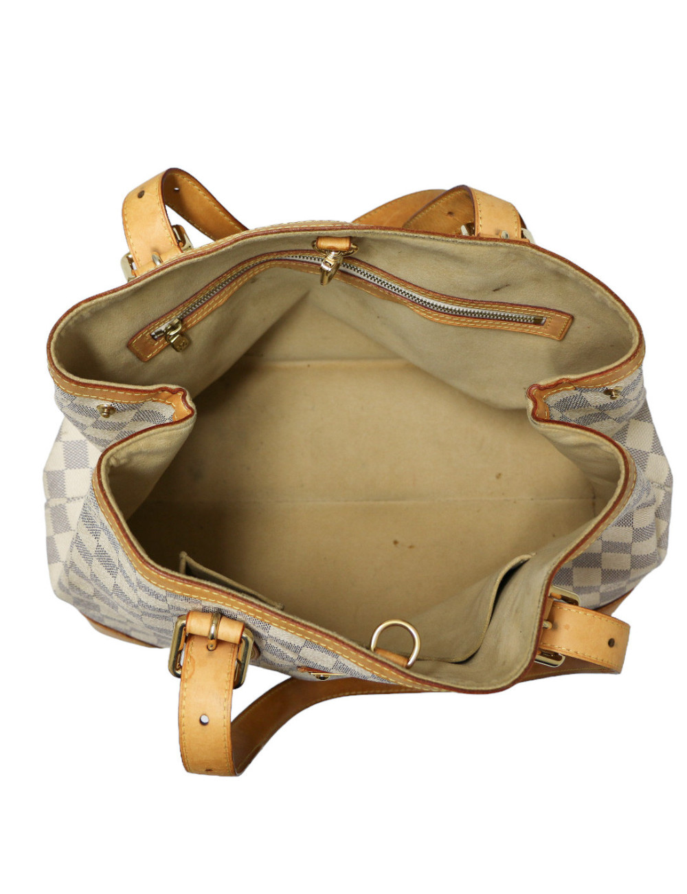 Sac Galliera LOUIS VUITTON toile damier azur