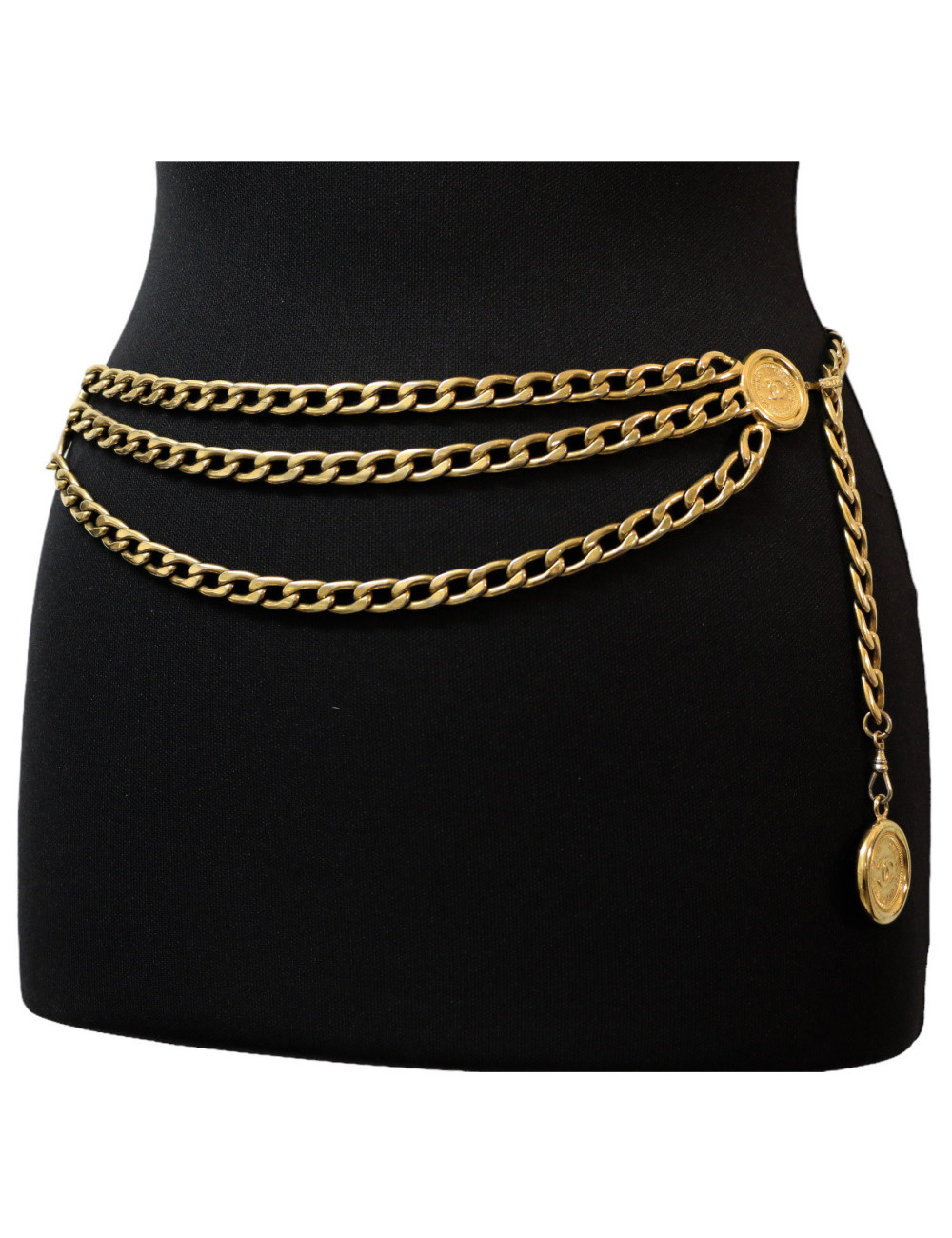 Ceinture CHANEL triple rangs dorée