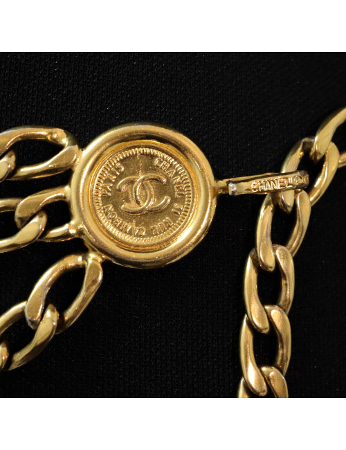 Ceinture CHANEL triple rangs dorée