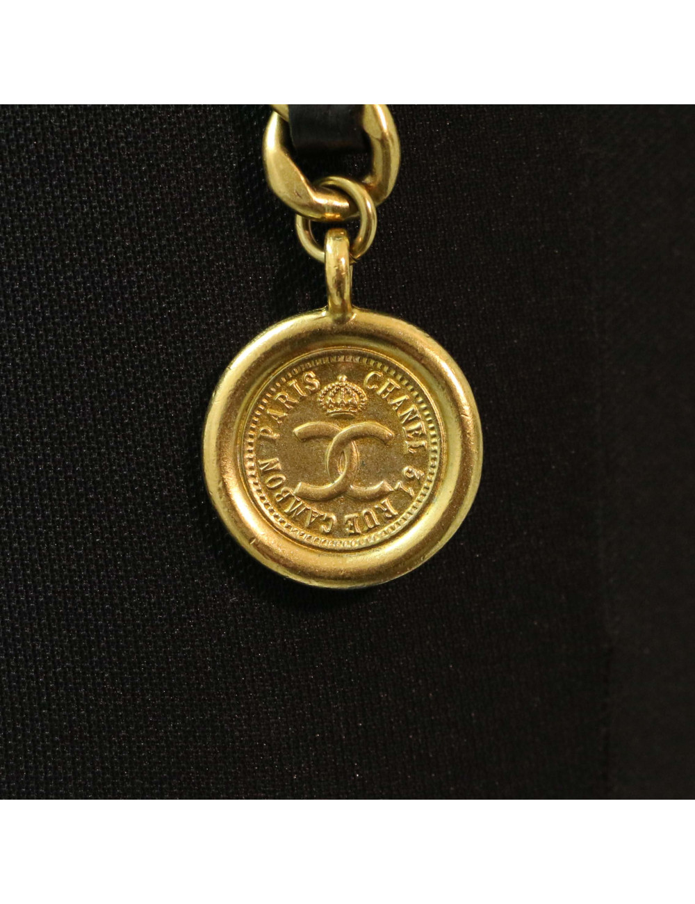 Ceinture double rang CHANEL cuir et métal