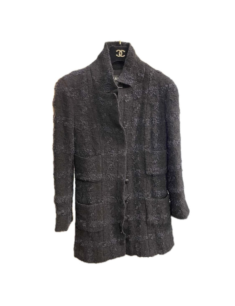 Veste Longue CHANEL tweed  noir