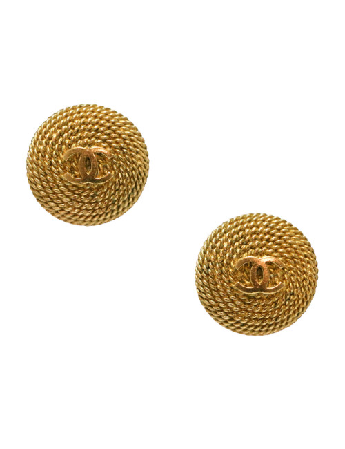 Boucles d'oreilles CHANEL CC dorées