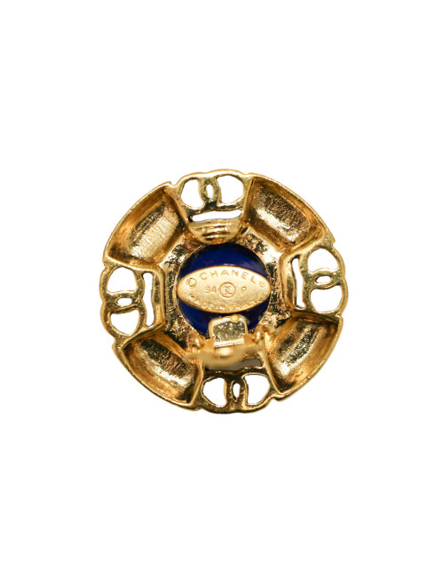 Boucles d'oreilles clips CHANEL bleu