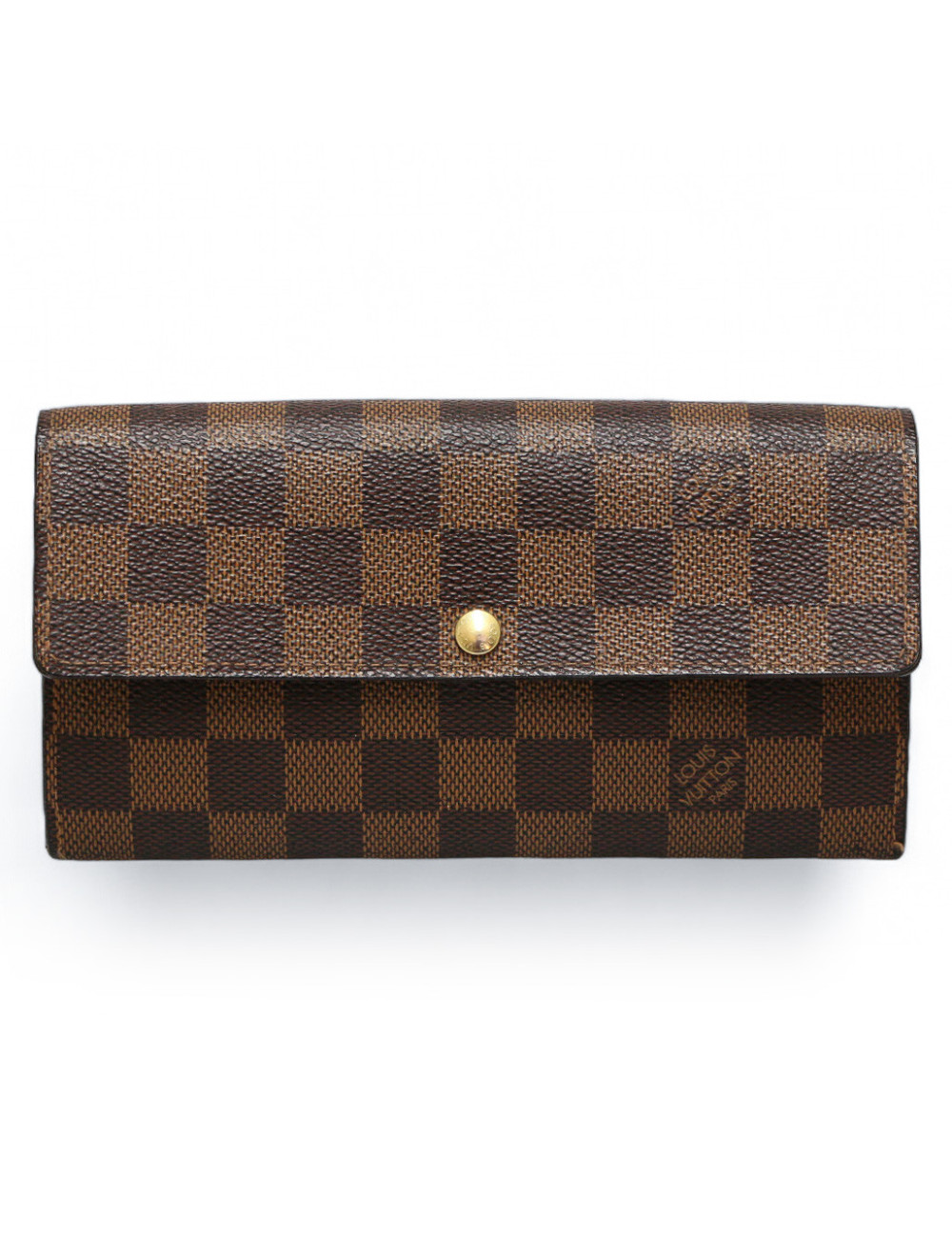 Portefeuille Sarah LOUIS VUITTON toile damier ébène