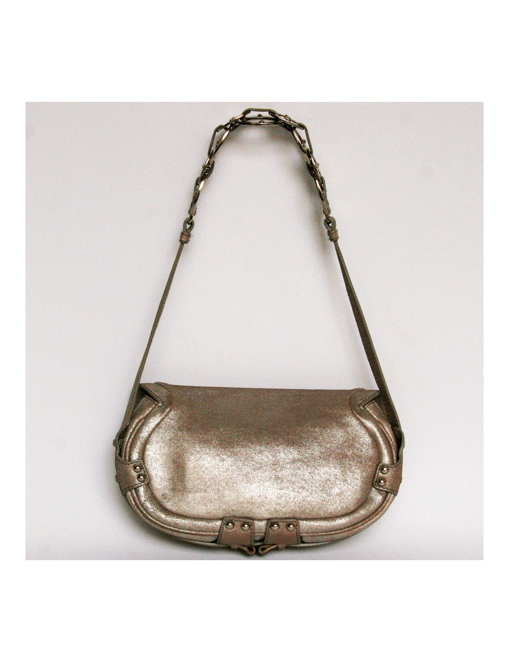 Mini sac SERGIO ROSSI marron irrisé 