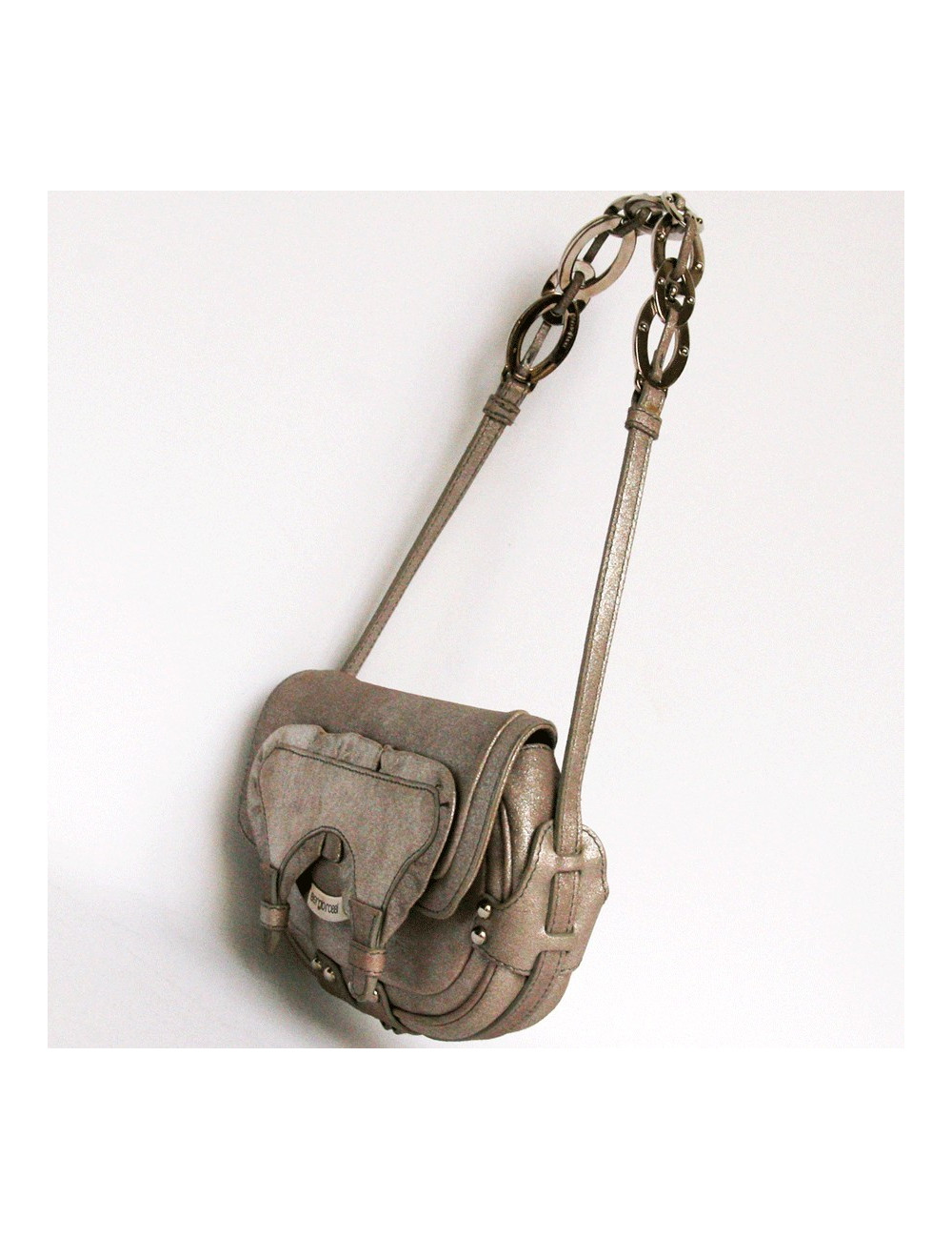 Mini sac SERGIO ROSSI marron irrisé 