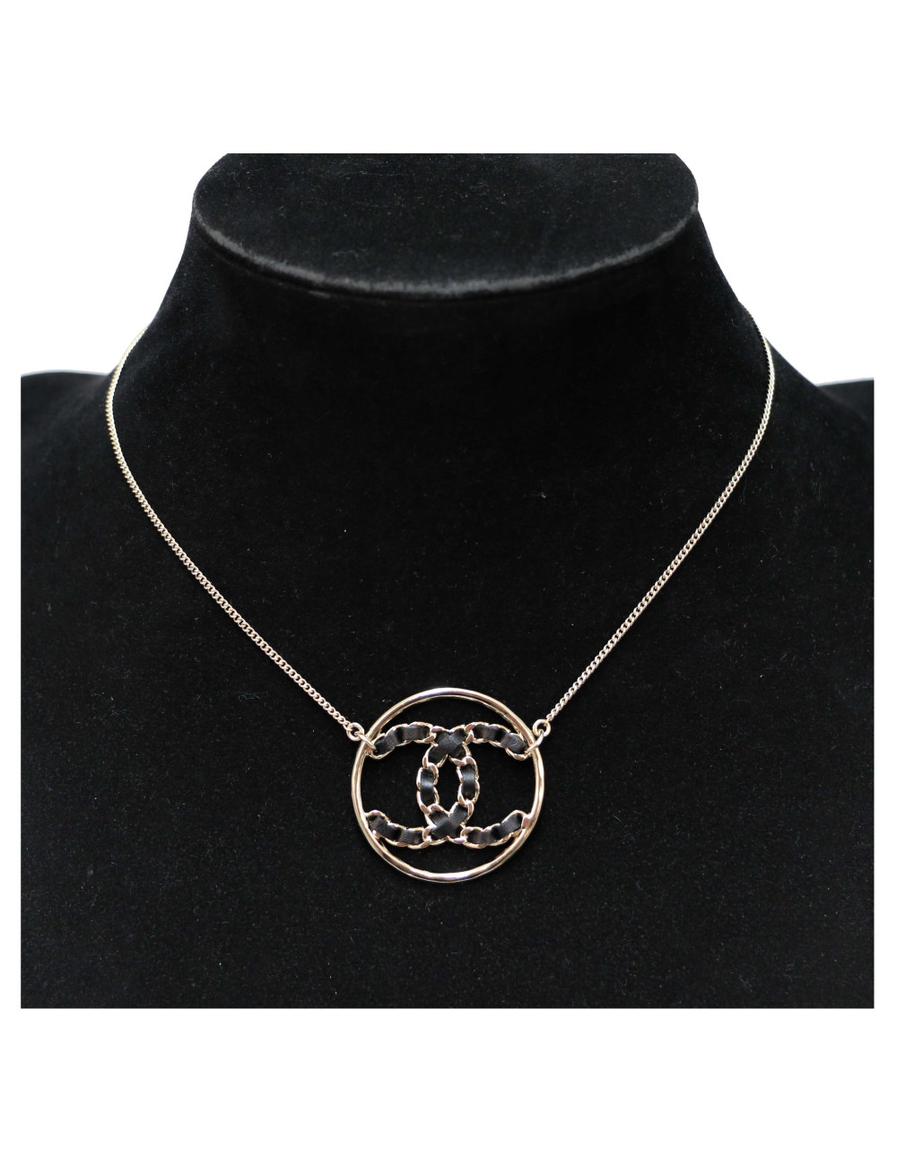 Collier CHANEL métal et cuir