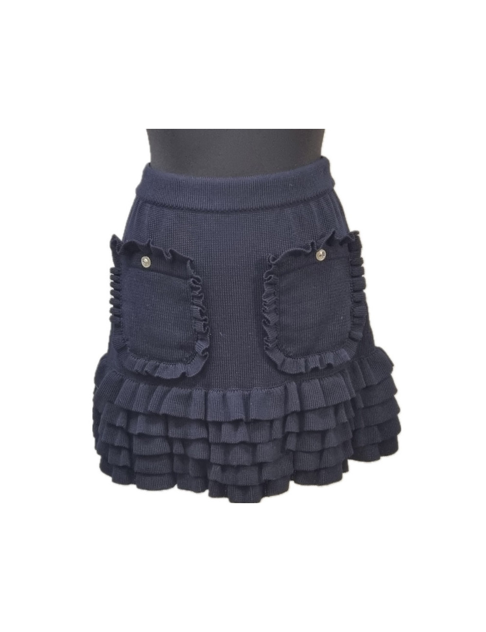 Jupe T 36 CHANEL bleue à volants