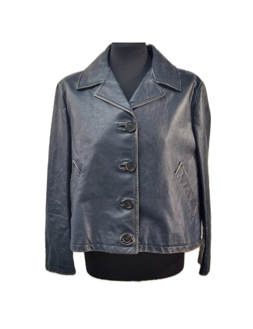 Blouson PRADA cuir bleu