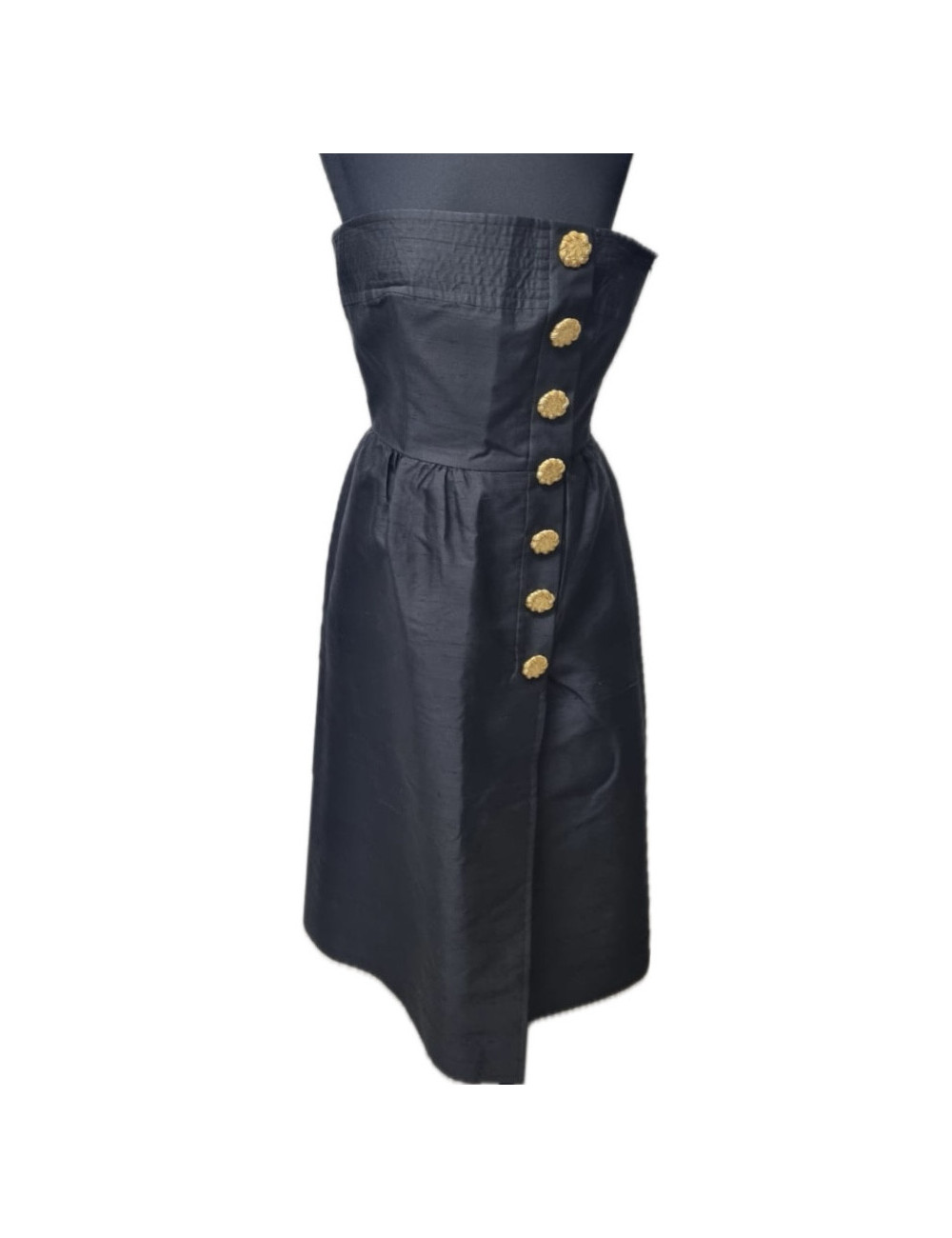 Robe de cocktail CHRISTIAN LACROIX soie sauvage noire