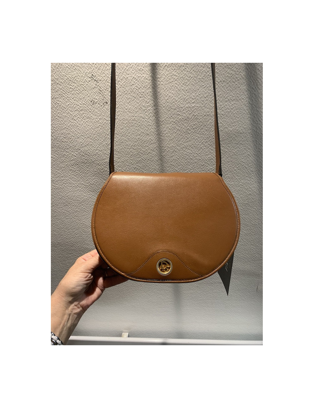 Sac CHRISTIAN DIOR Vintage cuir lisse marron clair