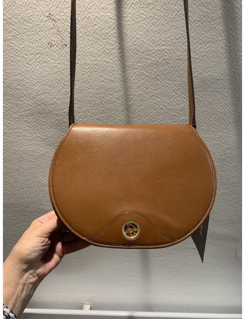 Sac CHRISTIAN DIOR Vintage cuir lisse marron clair