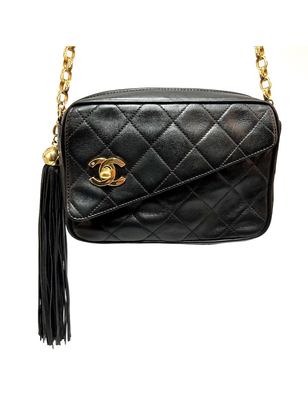 Sac caméra vintage CHANEL noir