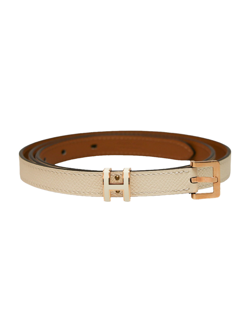 Ceinture Pop H bicolore HERMES or rose