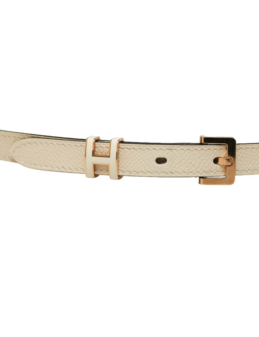 Ceinture Pop H bicolore HERMES or rose
