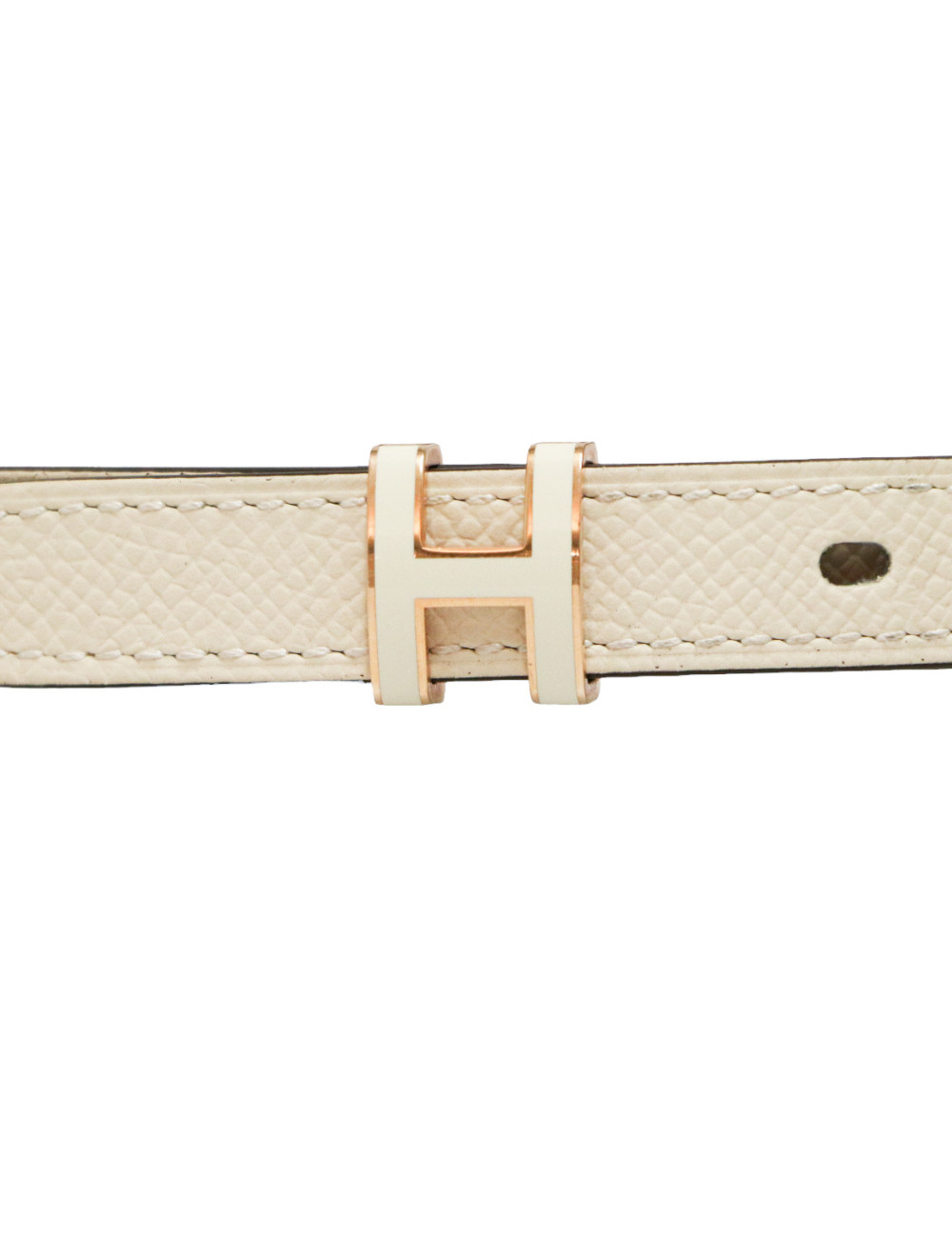 Ceinture Pop H bicolore HERMES or rose