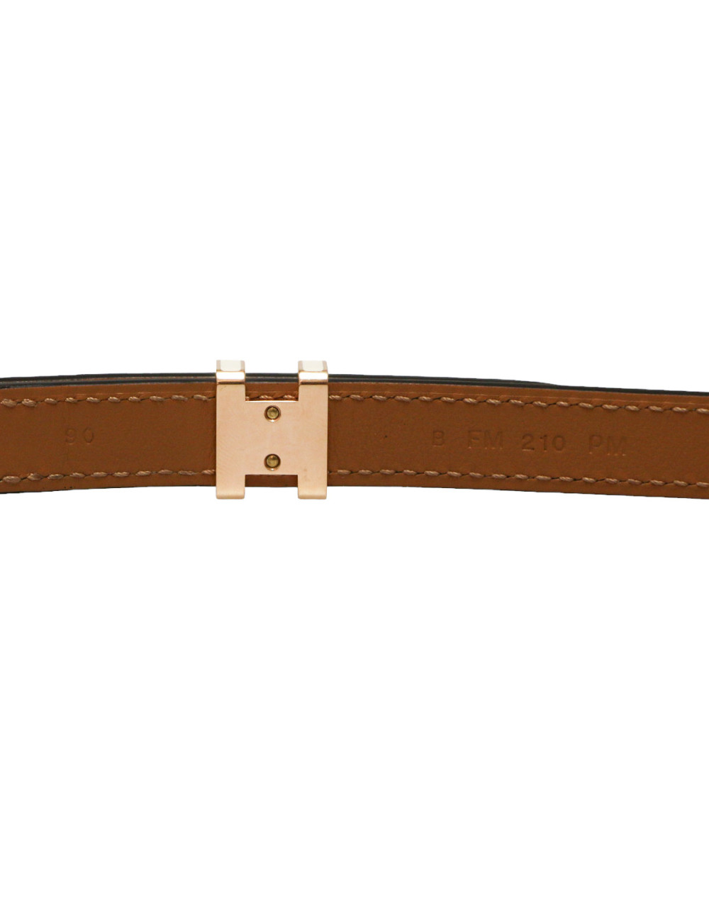 Ceinture Pop H bicolore HERMES or rose