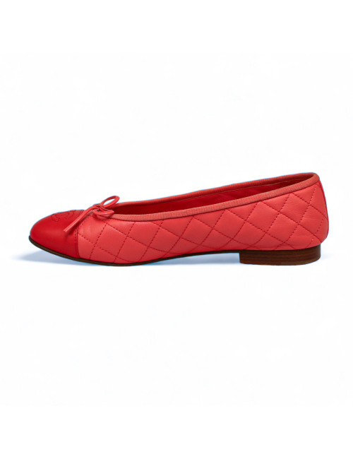 Ballerines CHANEL 38.5C cuir rose