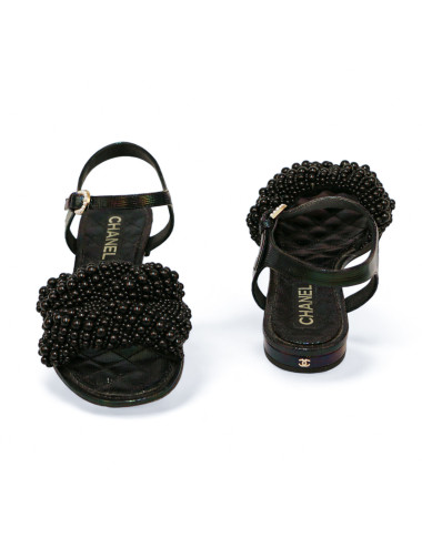 Sandales CHANEL noires T39 2