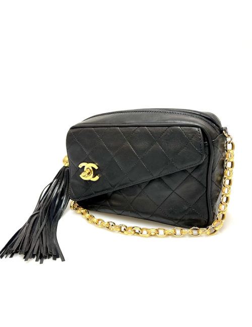 Sac caméra vintage CHANEL noir