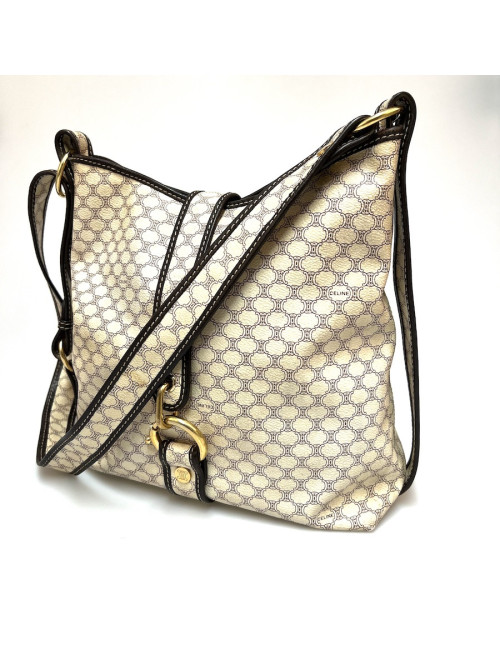 Cabas Triomphe CELINE toile Macadam blanc PVC