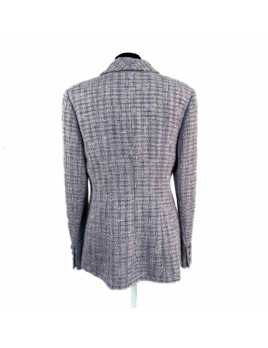 Veste tweed CHANEL violet et argent  2