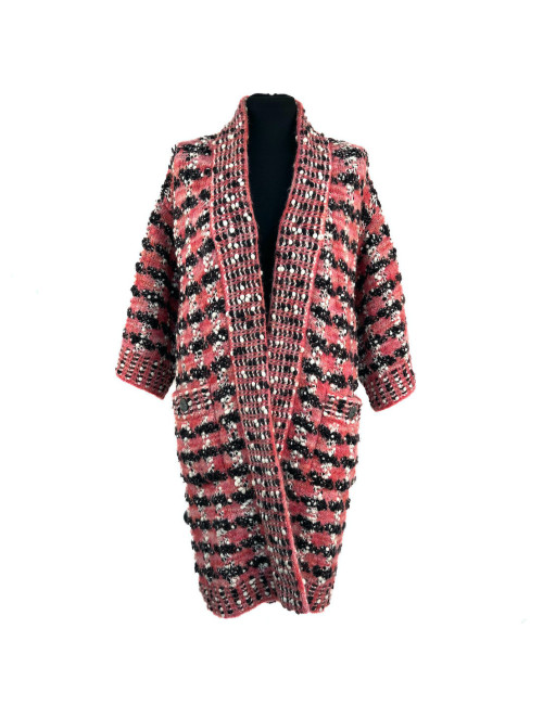 Manteau rose Chanel façon kimono : livraison express monde