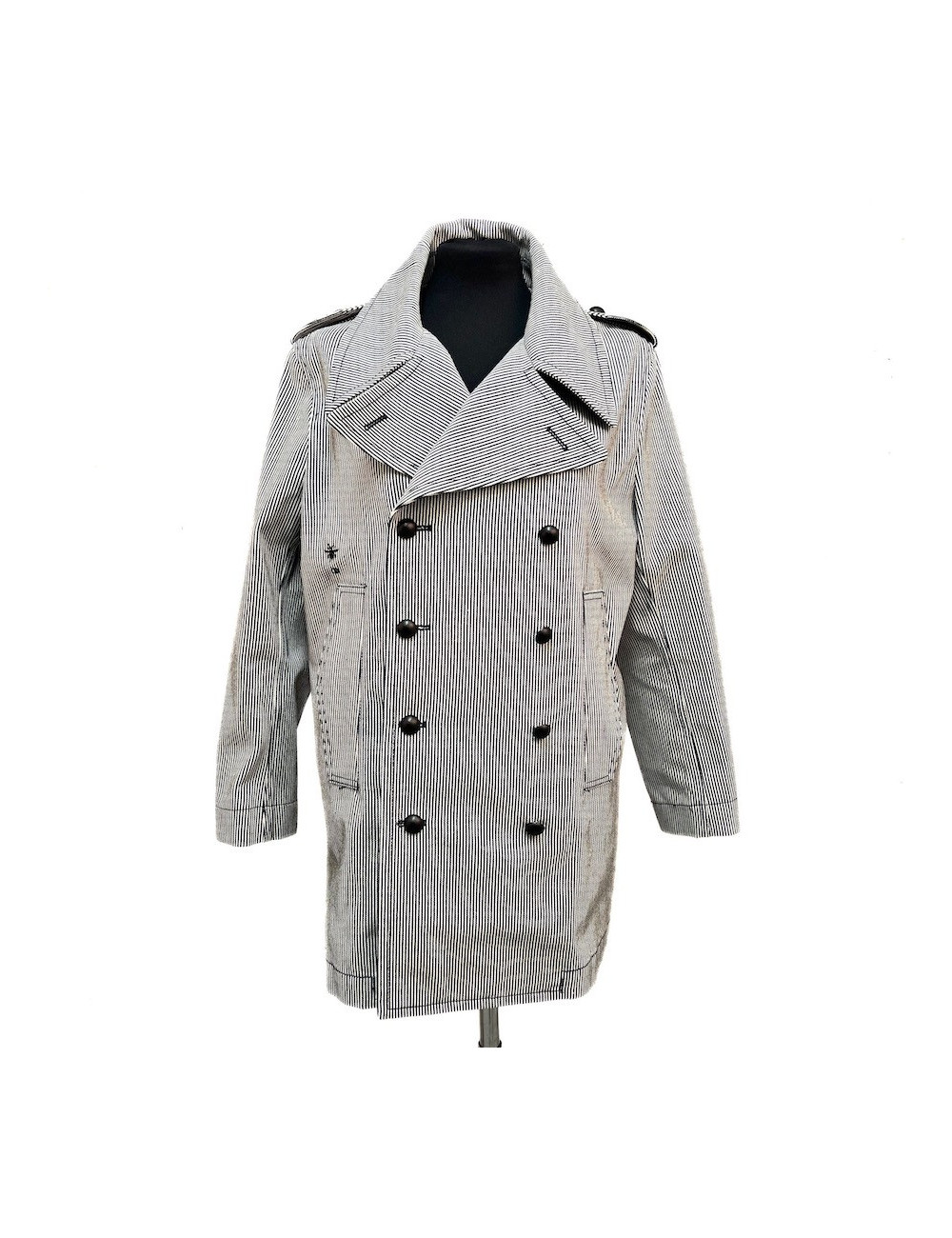 Caban T 42 DIOR croisée rayé blanc bleu